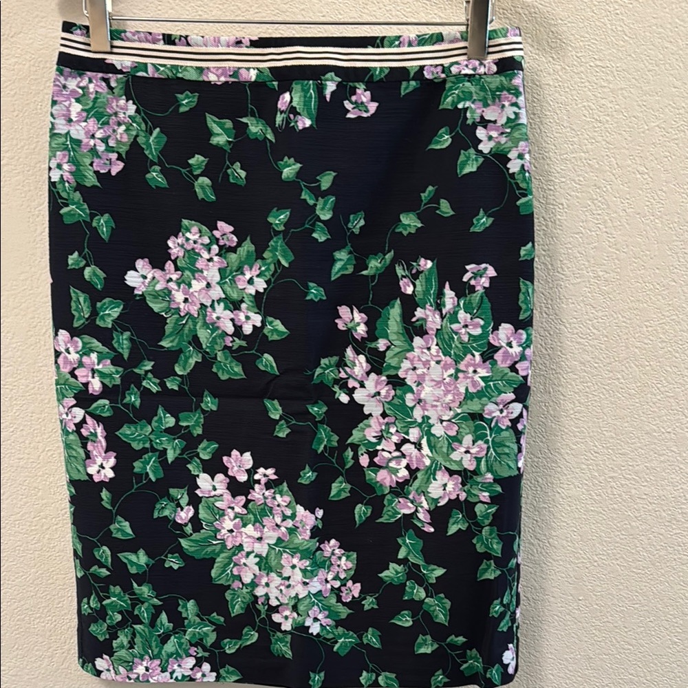 Talbots - The Oprah Magazine Collection Navy and Green Knee-Length Pencil Skirt